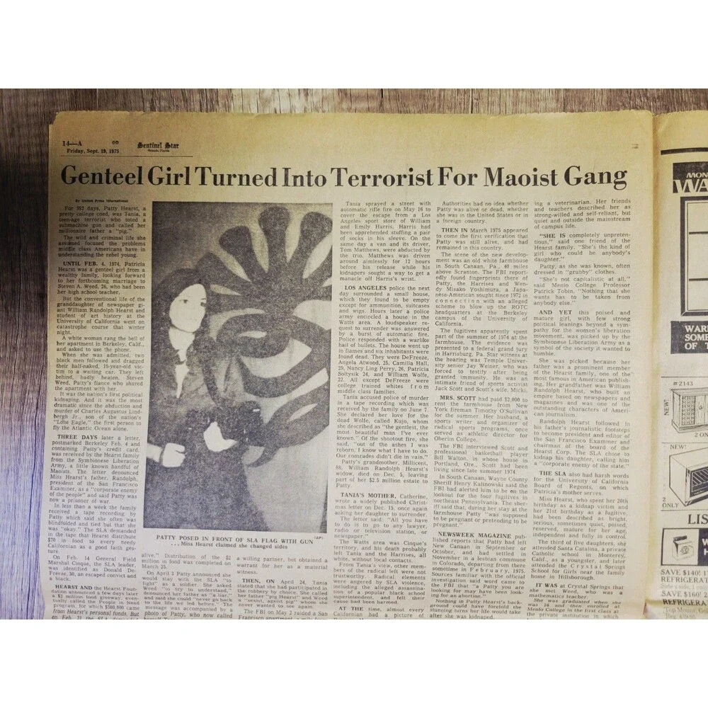 1975 Sep 19: Orlando (FL) Sentinel Star- Patty Hearst Captured, Hurricane Eloise